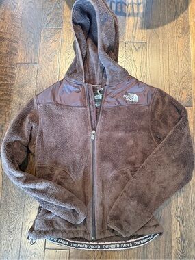 The North Face Brown Osito Fleece Zip Up Hoodie Women’s Small Y2K Vintage